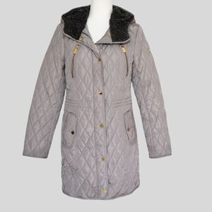 MICHAEL KORS Women's Long Quilted Coat Beige Size S